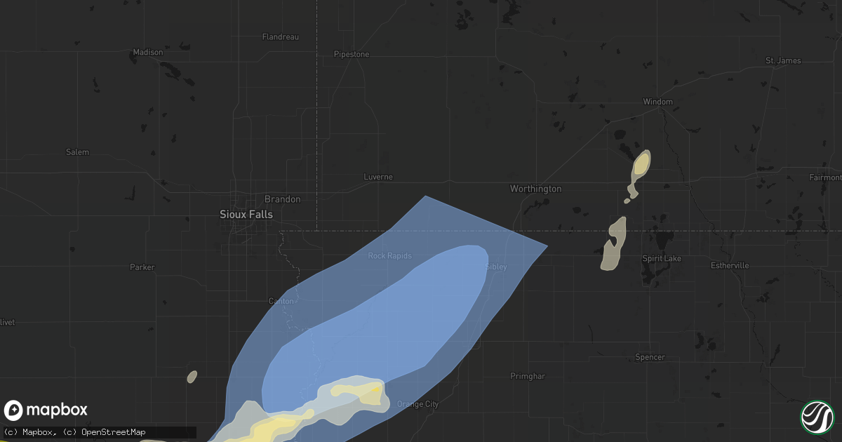Hail map in Ellsworth, MN on September 1, 2026