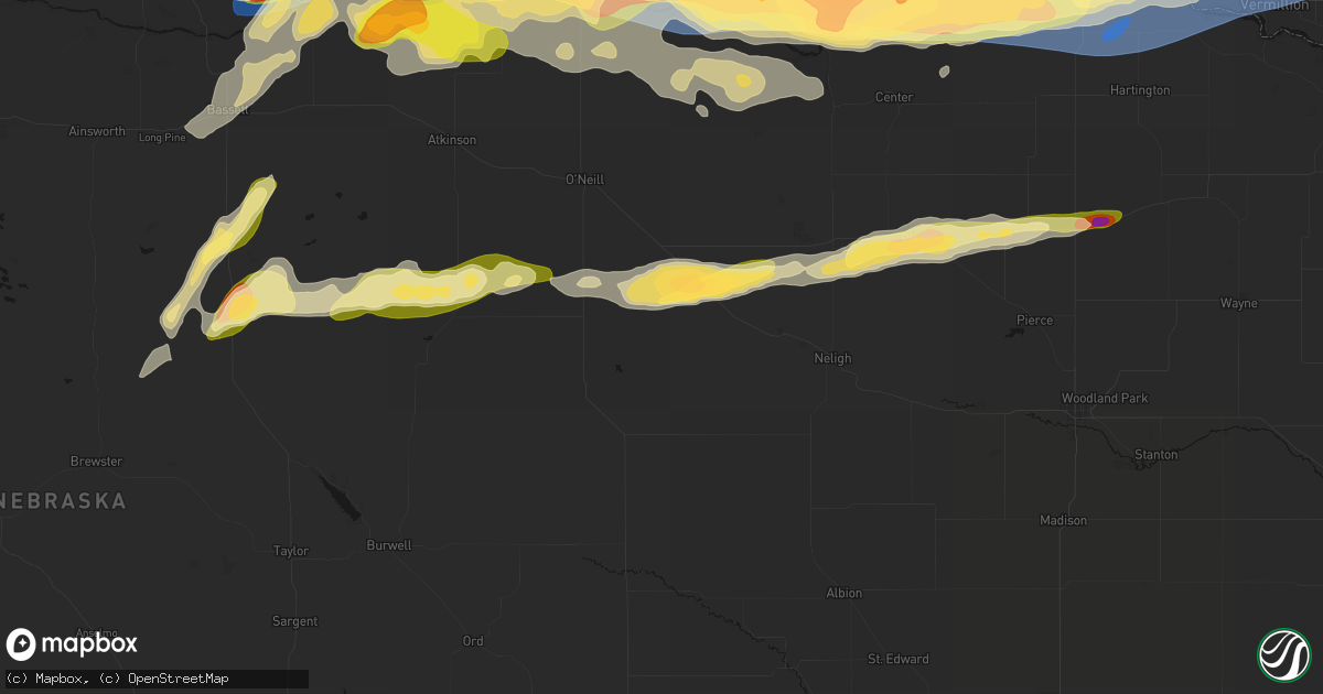 Hail map in Ewing, NE on September 1, 2026
