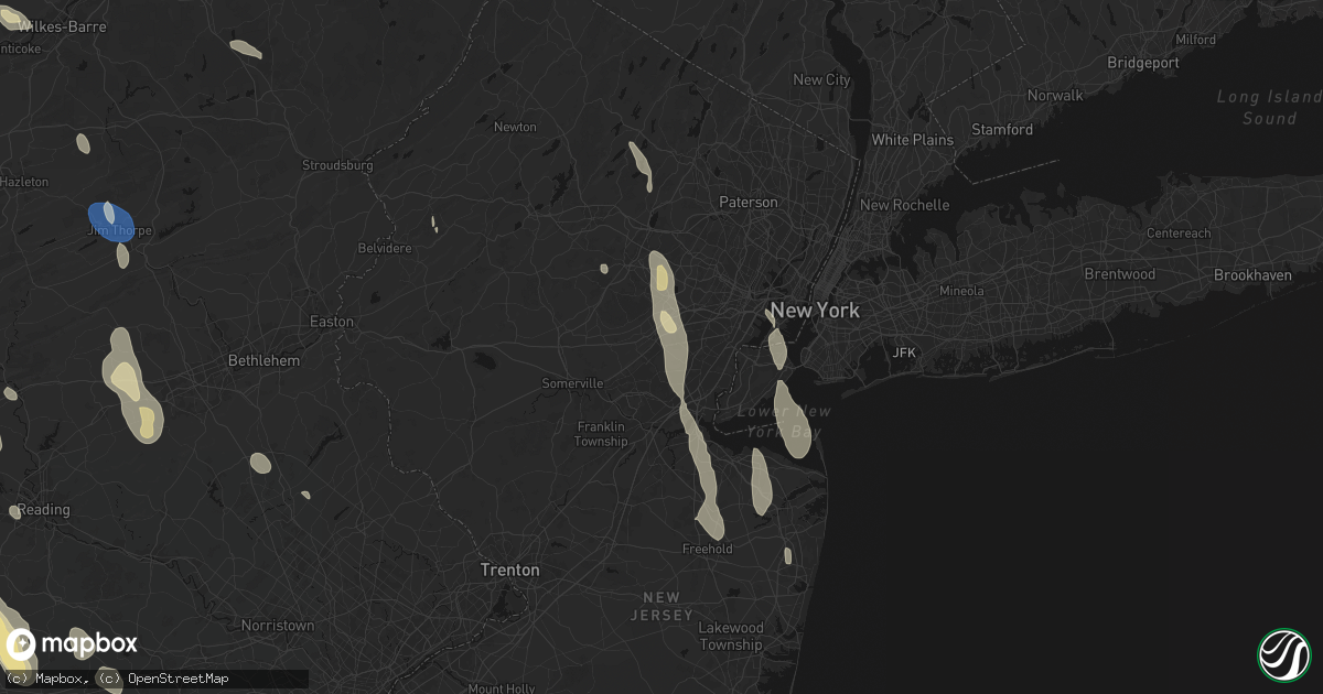 Hail map in Fanwood, NJ on September 1, 2026