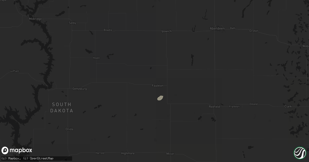 Hail map in Faulkton, SD on September 1, 2026