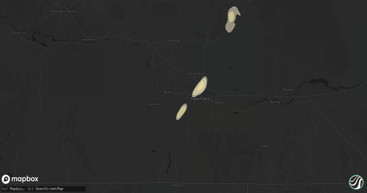 Hail map in Filer, ID on September 1, 2026