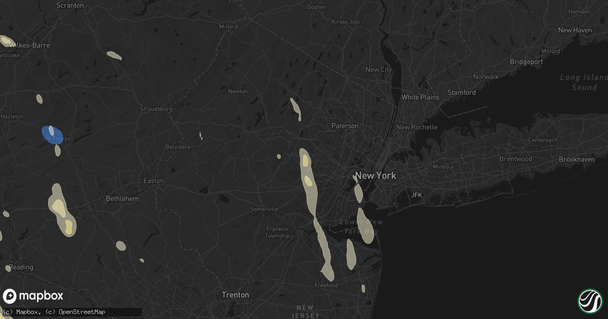 Hail map in Florham Park, NJ on September 1, 2026