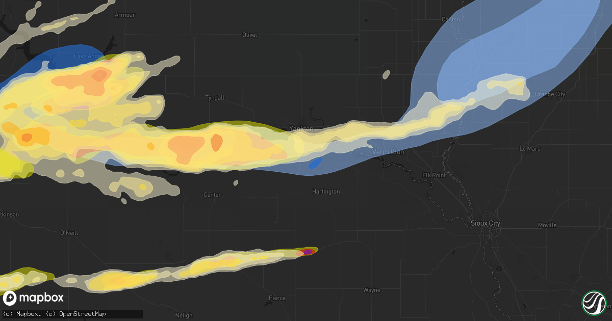 Hail map in Fordyce, NE on September 1, 2026