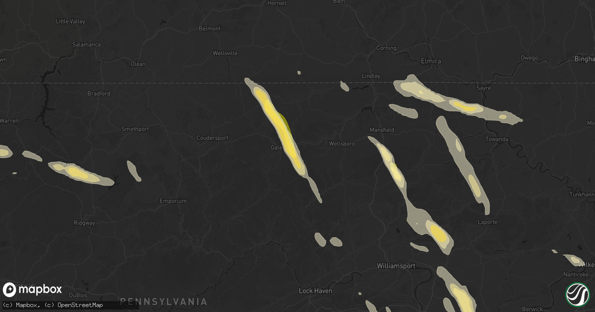 Hail map in Gaines, PA on September 1, 2026
