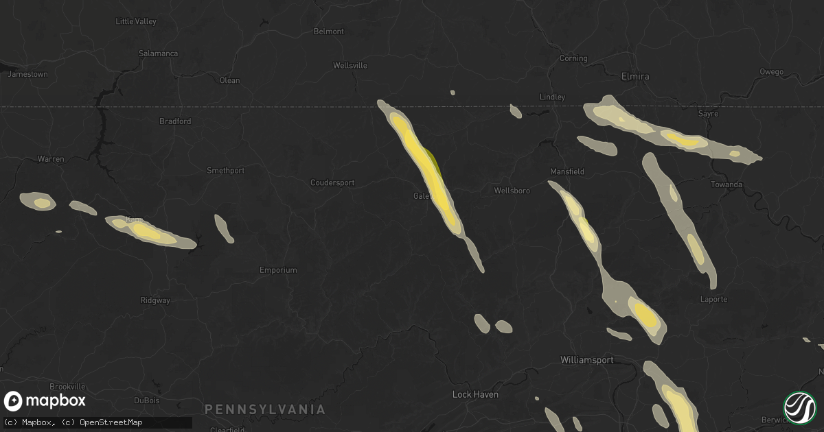 Hail map in Galeton, PA on September 1, 2026