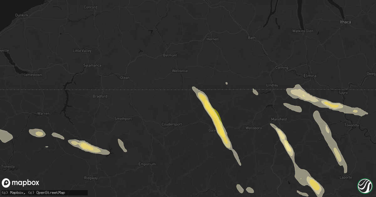 Hail map in Genesee, PA on September 1, 2026