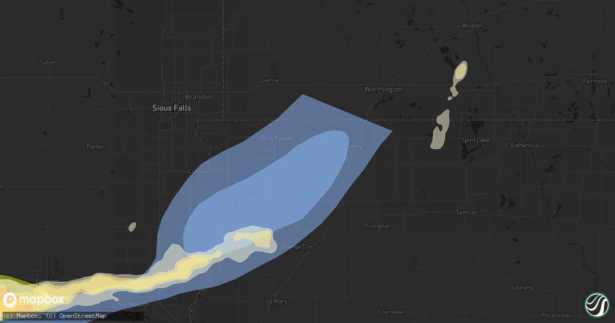 Hail map in George, IA on September 1, 2026