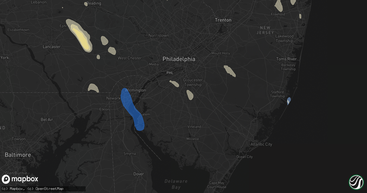 Hail map in Glassboro, NJ on September 1, 2026