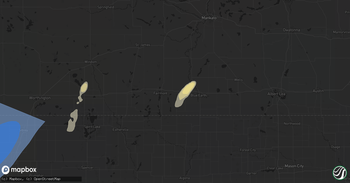 Hail map in Granada, MN on September 1, 2026