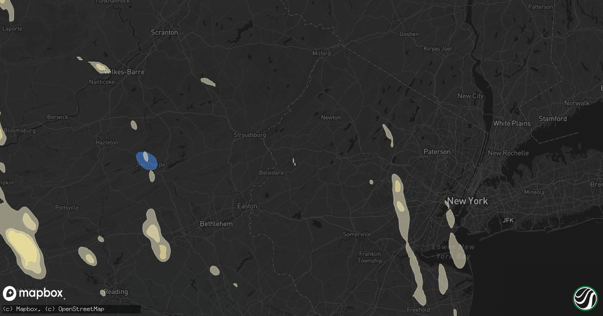 Hail map in Great Meadows, NJ on September 1, 2026