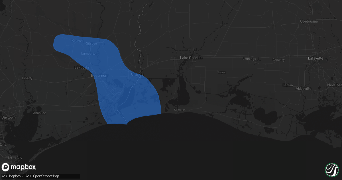 Hail map in Hackberry, LA on September 1, 2026