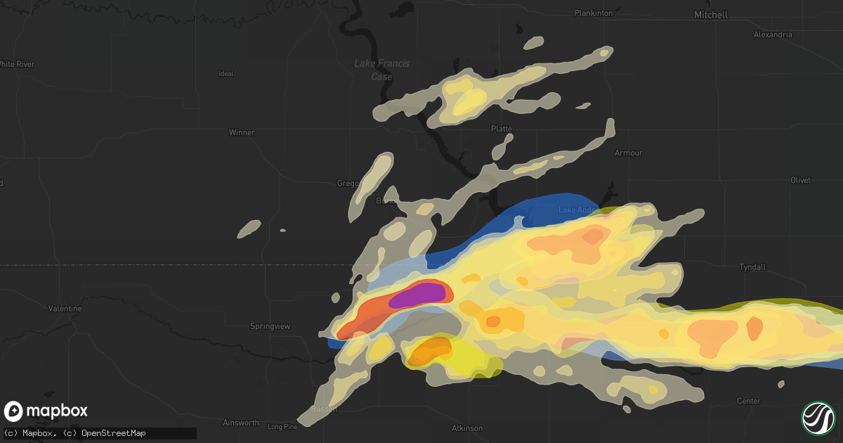 Hail map in Herrick, SD on September 1, 2026