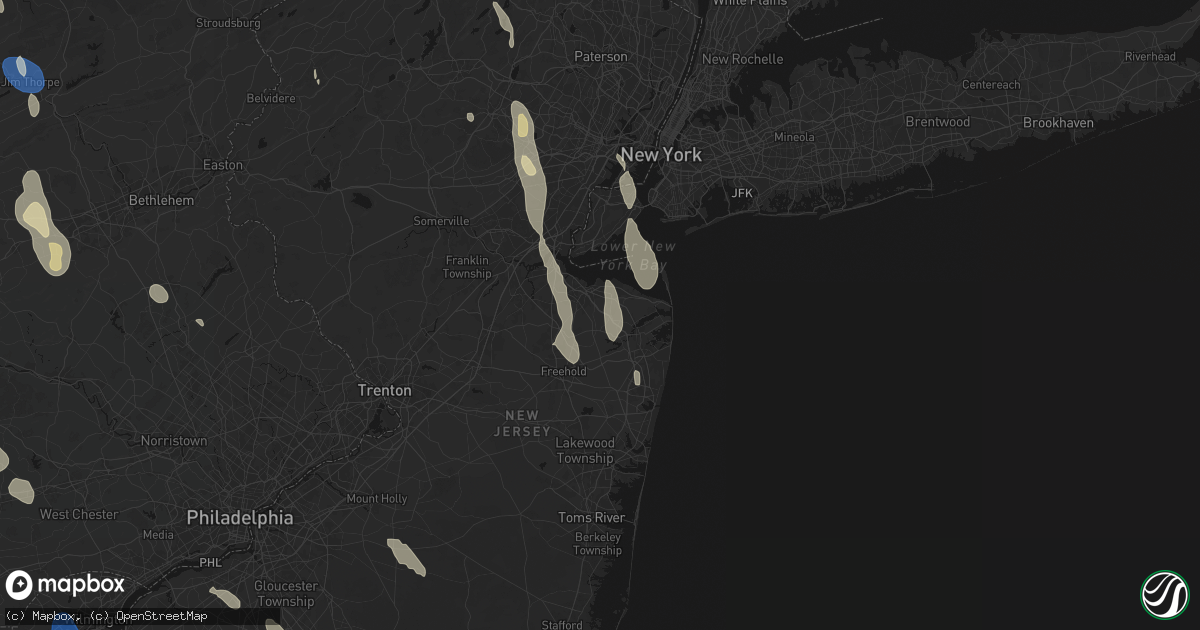 Hail map in Holmdel, NJ on September 1, 2026