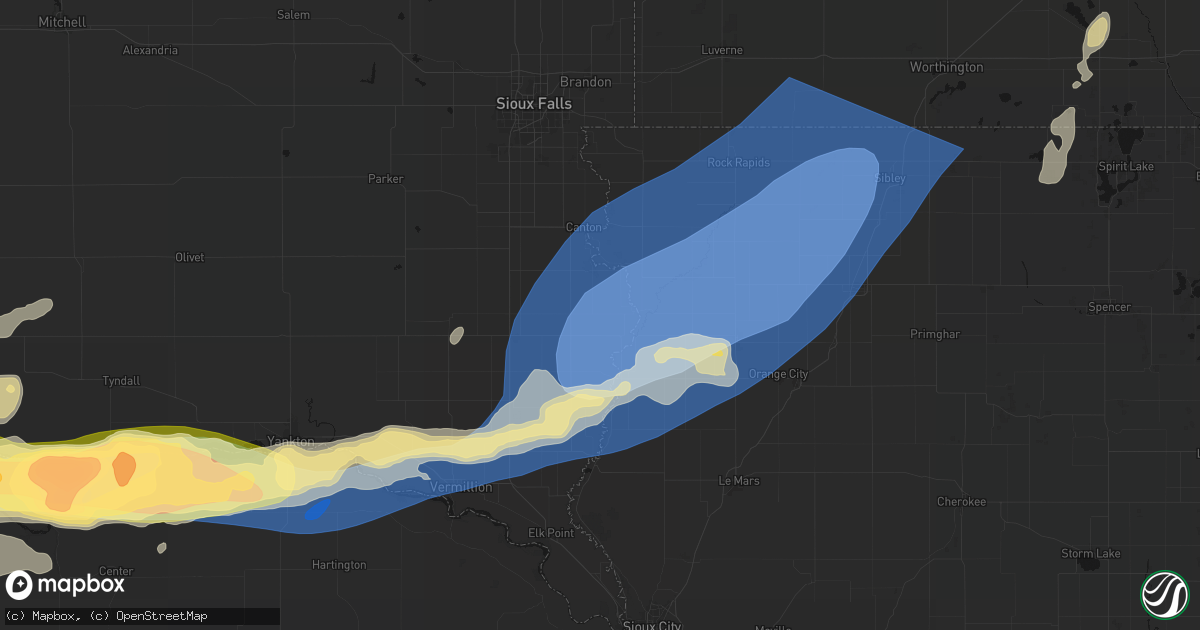 Hail map in Hudson, SD on September 1, 2026