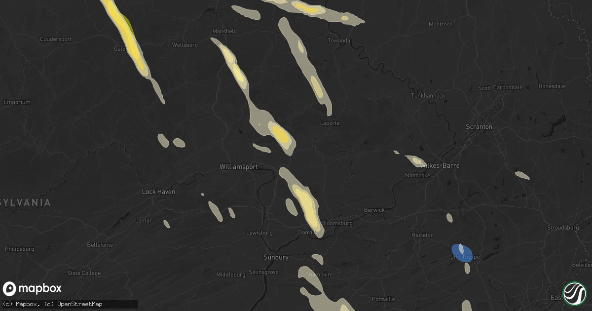 Hail map in Hughesville, PA on September 1, 2026