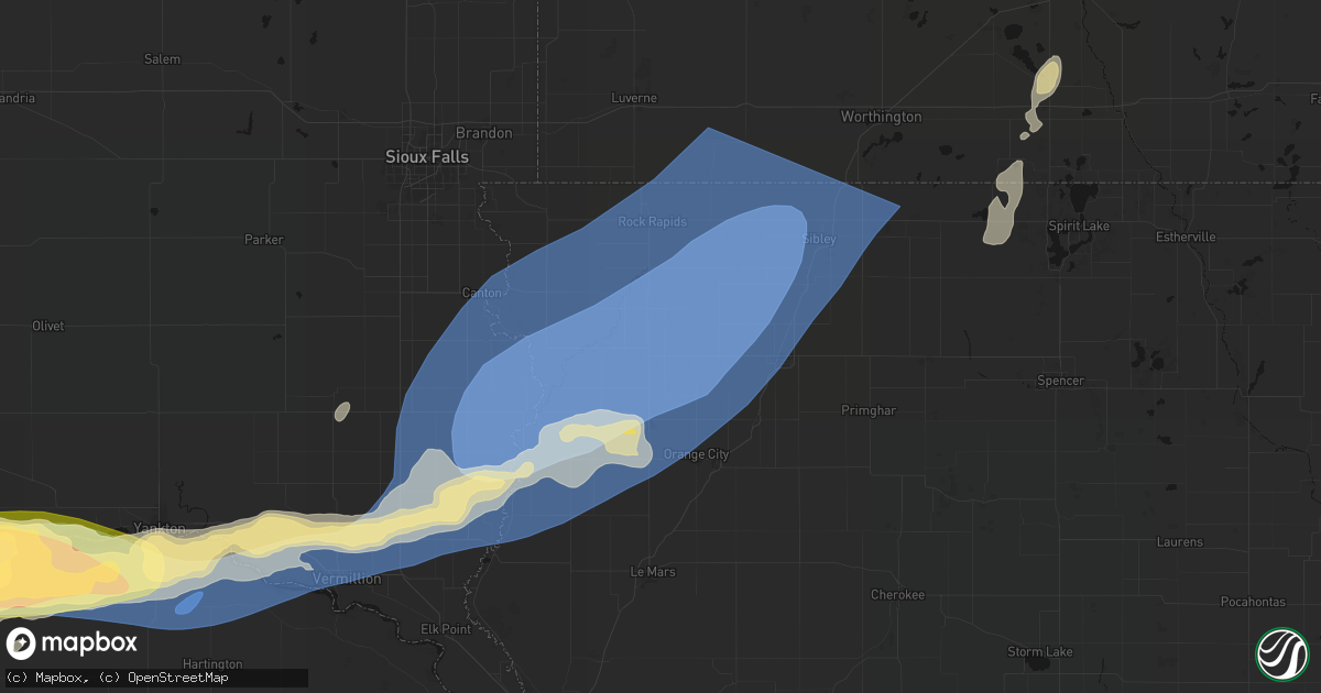 Hail map in Hull, IA on September 1, 2026