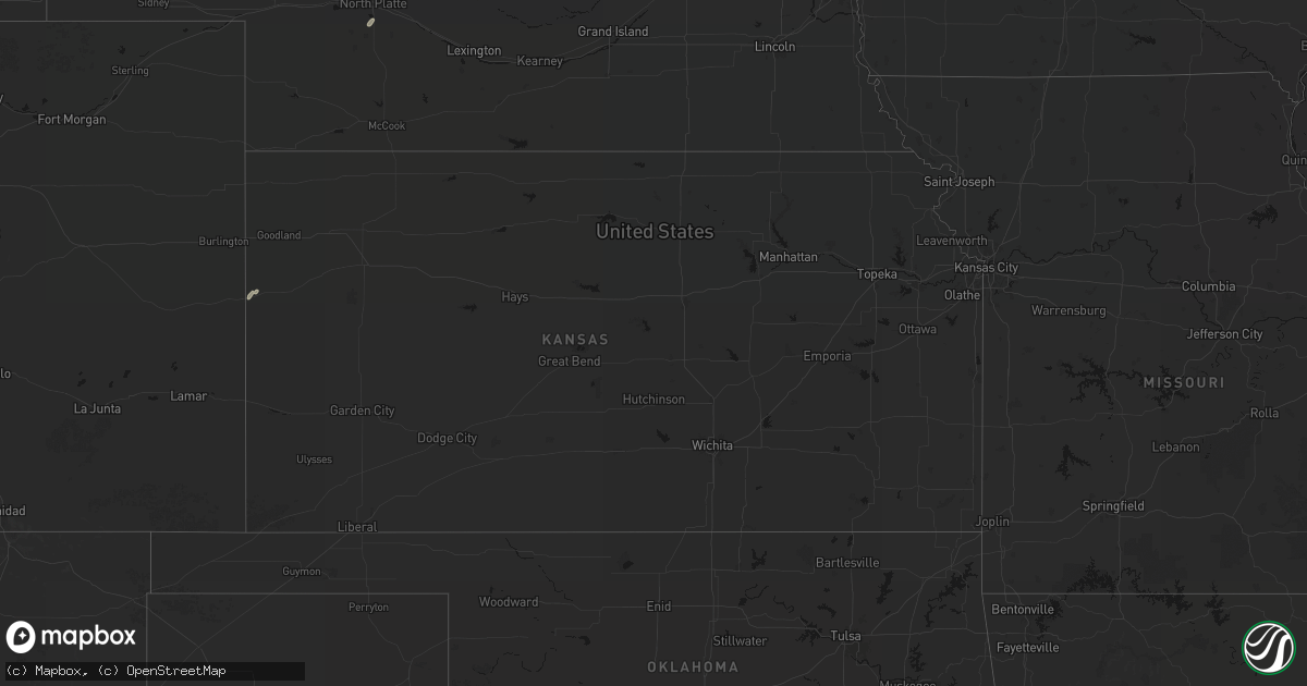 Hail map in Kansas on September 1, 2026