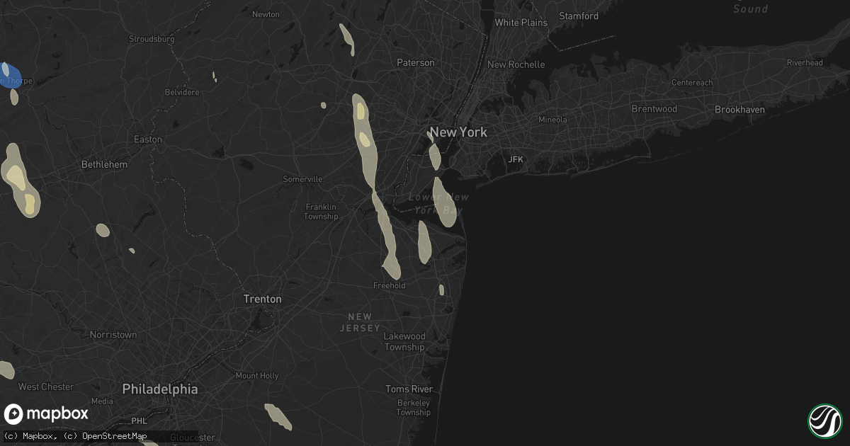 Hail map in Keansburg, NJ on September 1, 2026