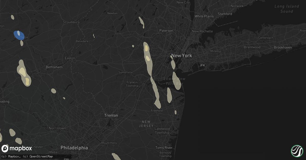 Hail map in Keasbey, NJ on September 1, 2026