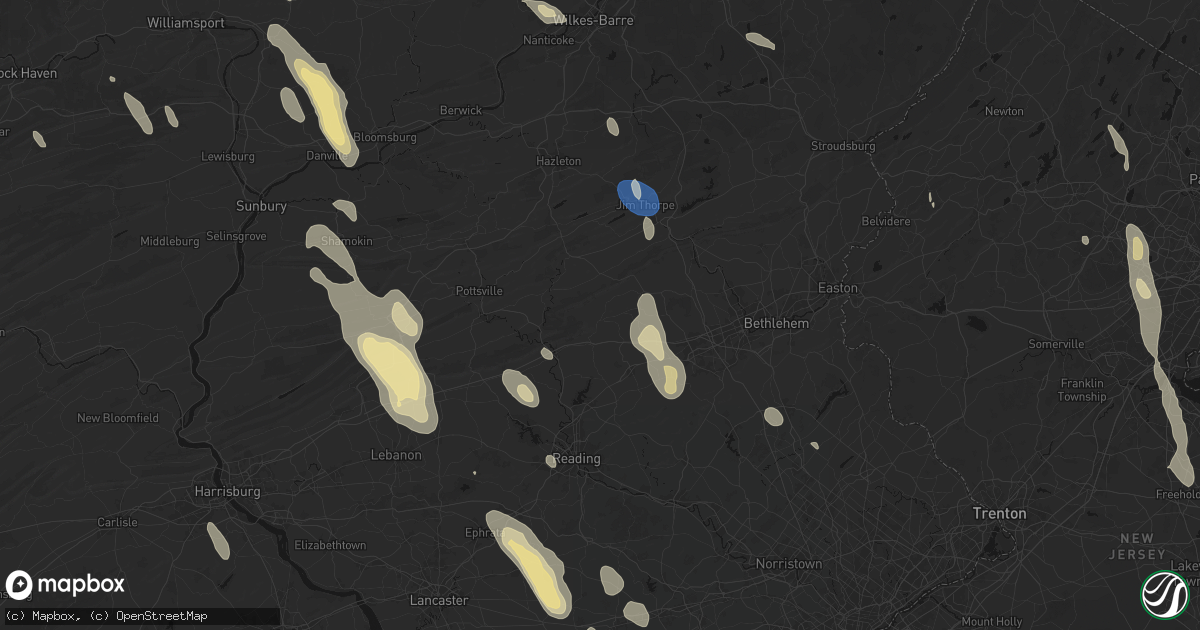 Hail map in Kempton, PA on September 1, 2026
