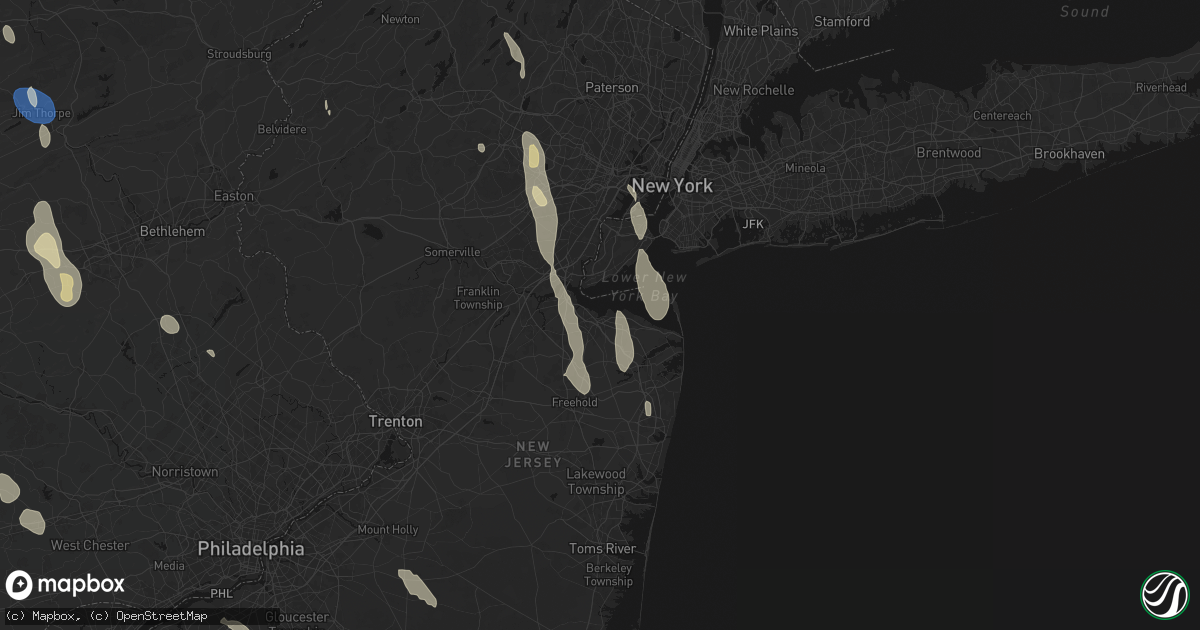 Hail map in Keyport, NJ on September 1, 2026