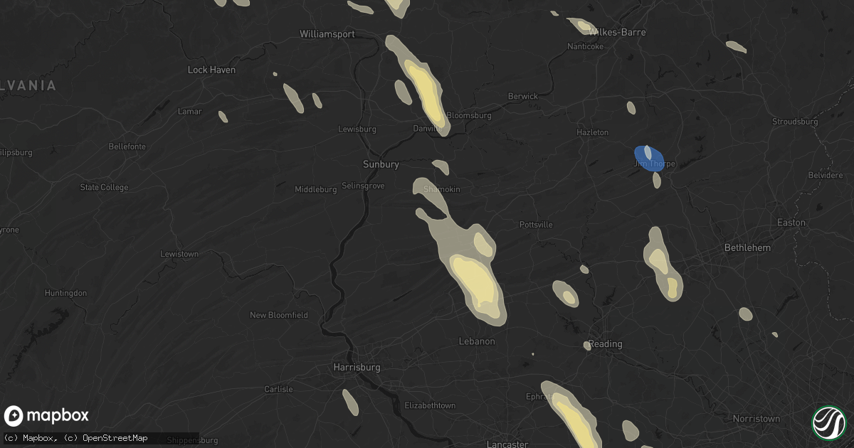 Hail map in Klingerstown, PA on September 1, 2026