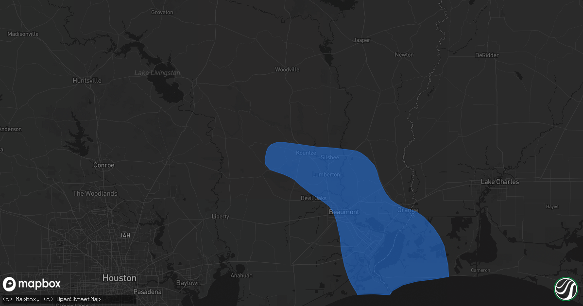 Hail map in Kountze, TX on September 1, 2026
