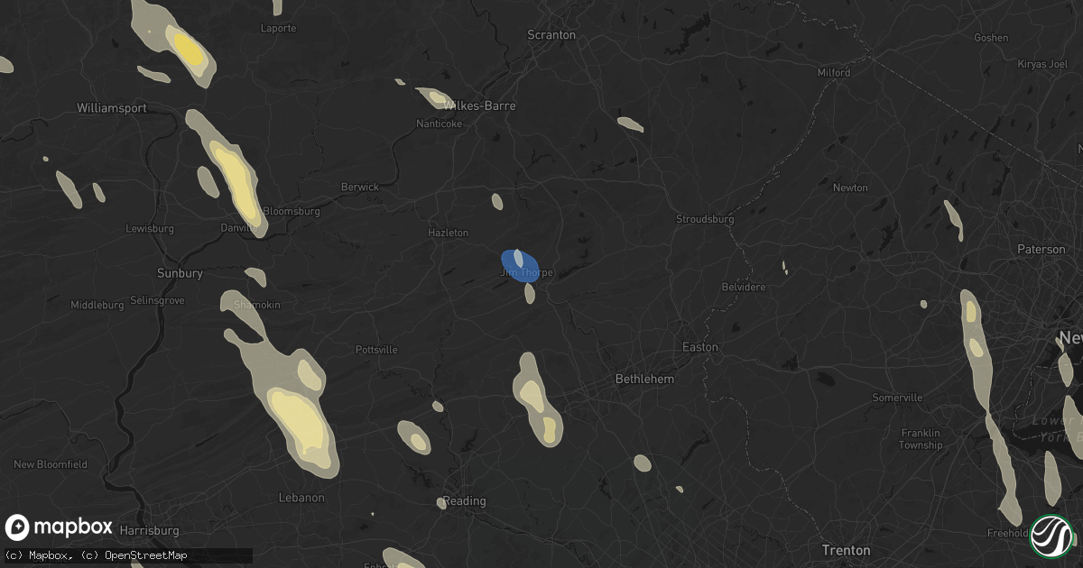 Hail map in Lehighton, PA on September 1, 2026
