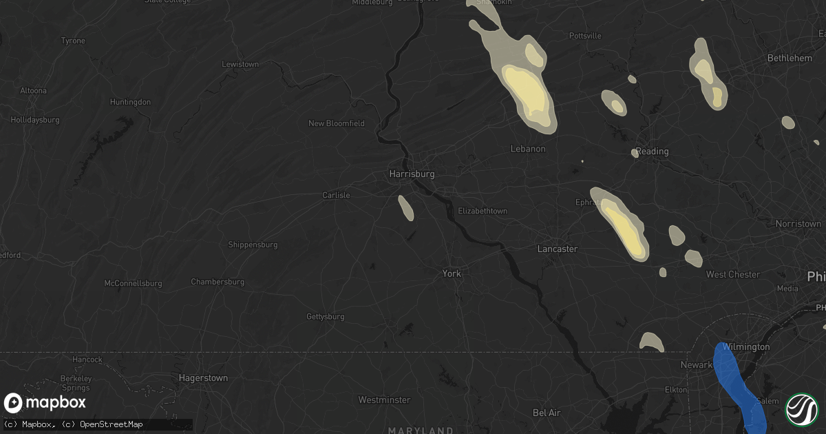Hail map in Lewisberry, PA on September 1, 2026