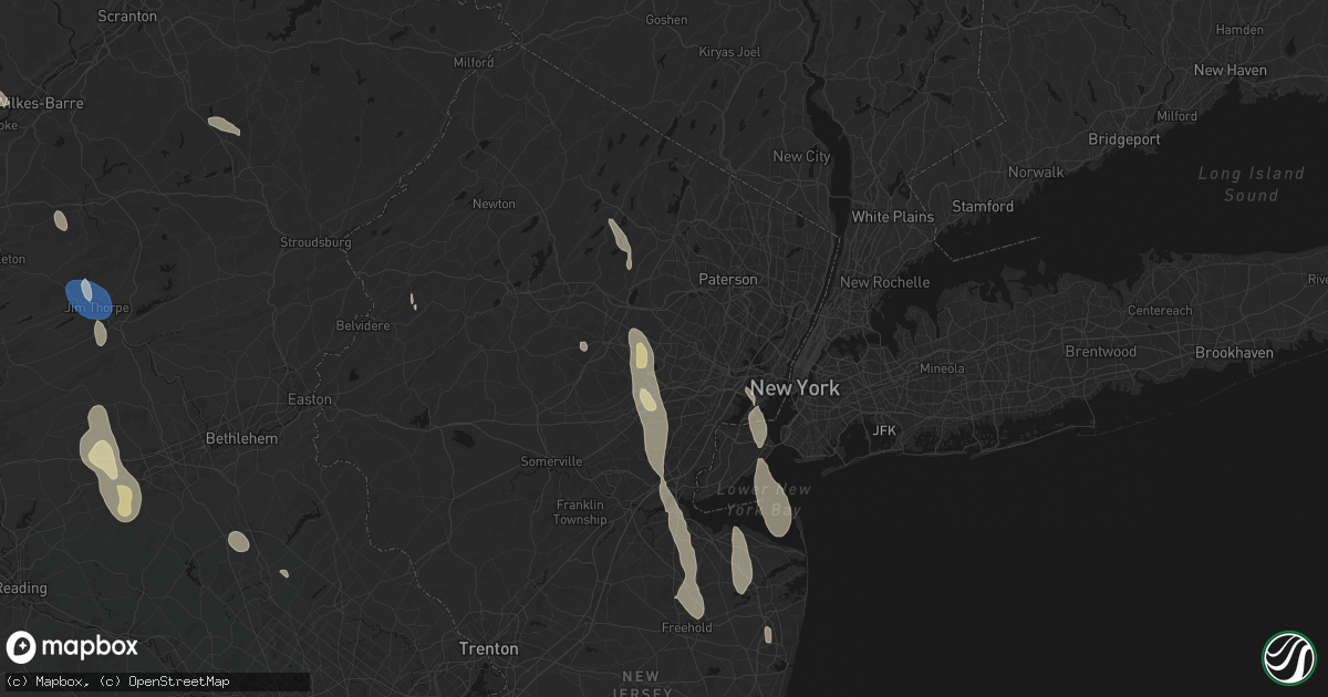 Hail map in Livingston, NJ on September 1, 2026