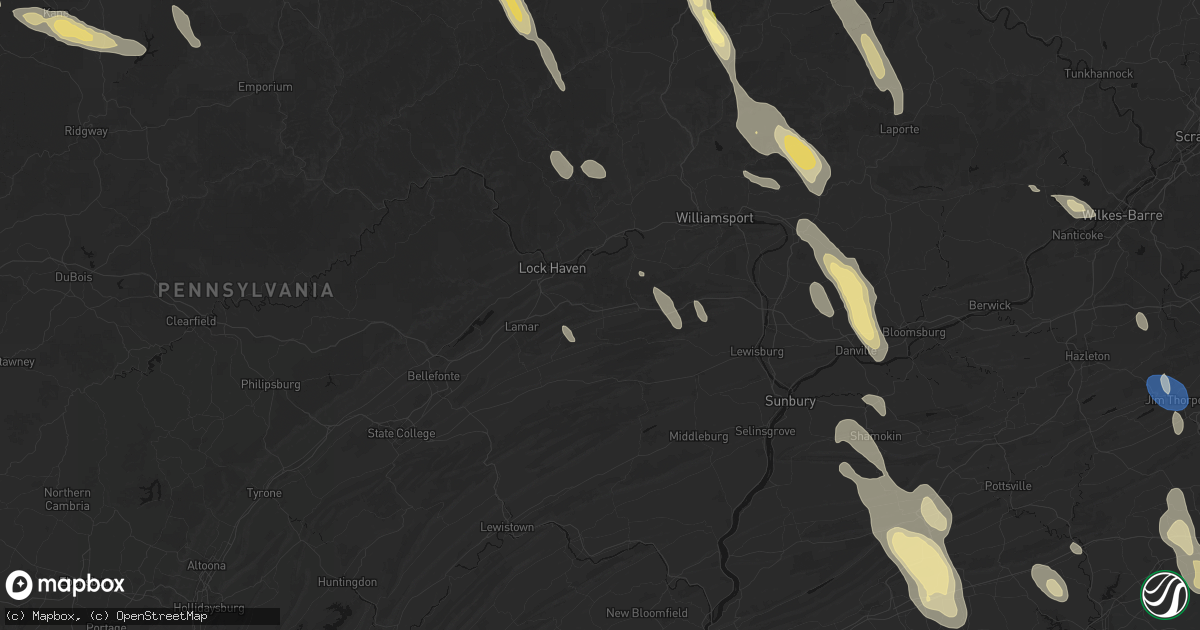 Hail map in Loganton, PA on September 1, 2026