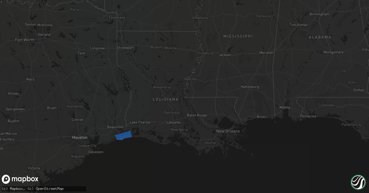 Hail map in Louisiana on September 1, 2026