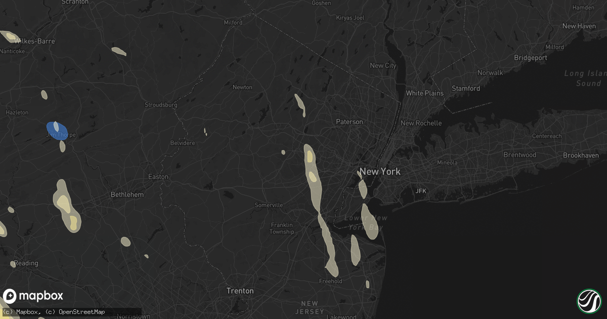 Hail map in Madison, NJ on September 1, 2026