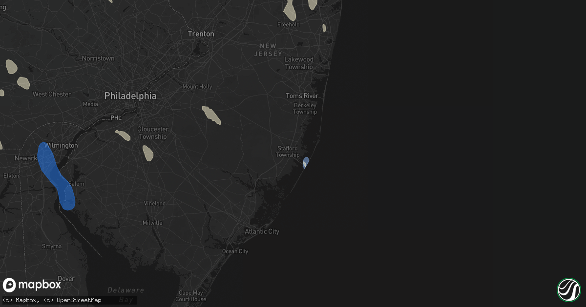 Hail map in Manahawkin, NJ on September 1, 2026
