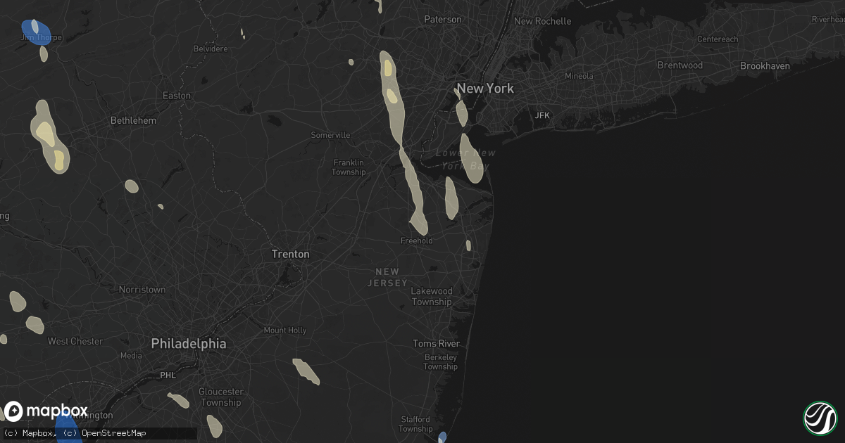 Hail map in Marlboro, NJ on September 1, 2026