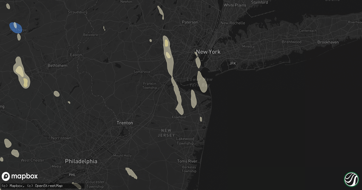 Hail map in Matawan, NJ on September 1, 2026
