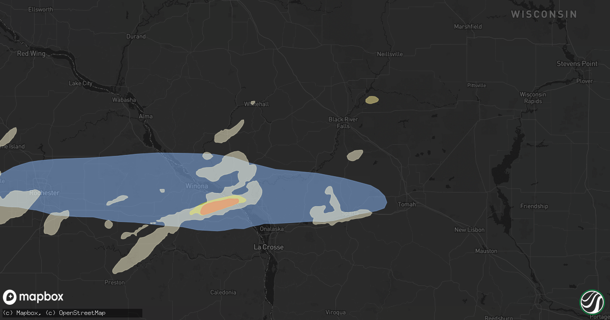 Hail map in Melrose, WI on September 1, 2026