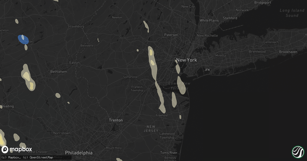Hail map in Metuchen, NJ on September 1, 2026