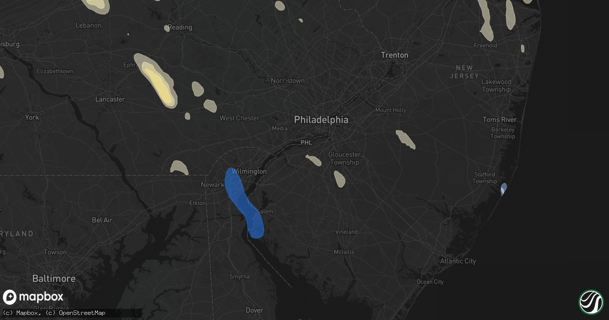 Hail map in Mickleton, NJ on September 1, 2026