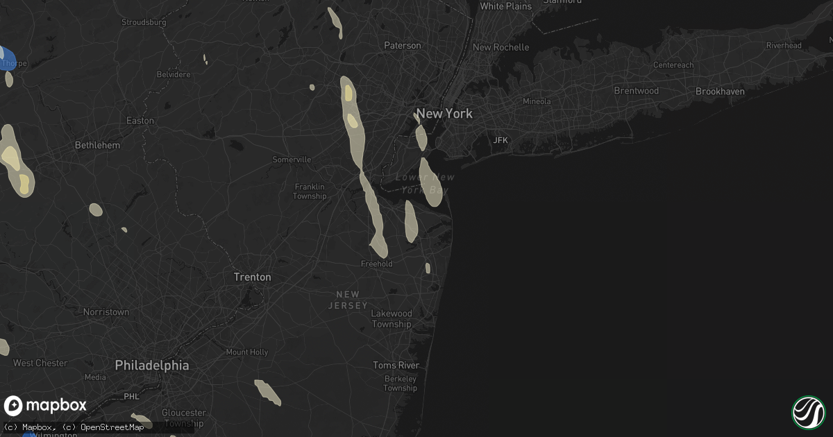 Hail map in Middletown, NJ on September 1, 2026