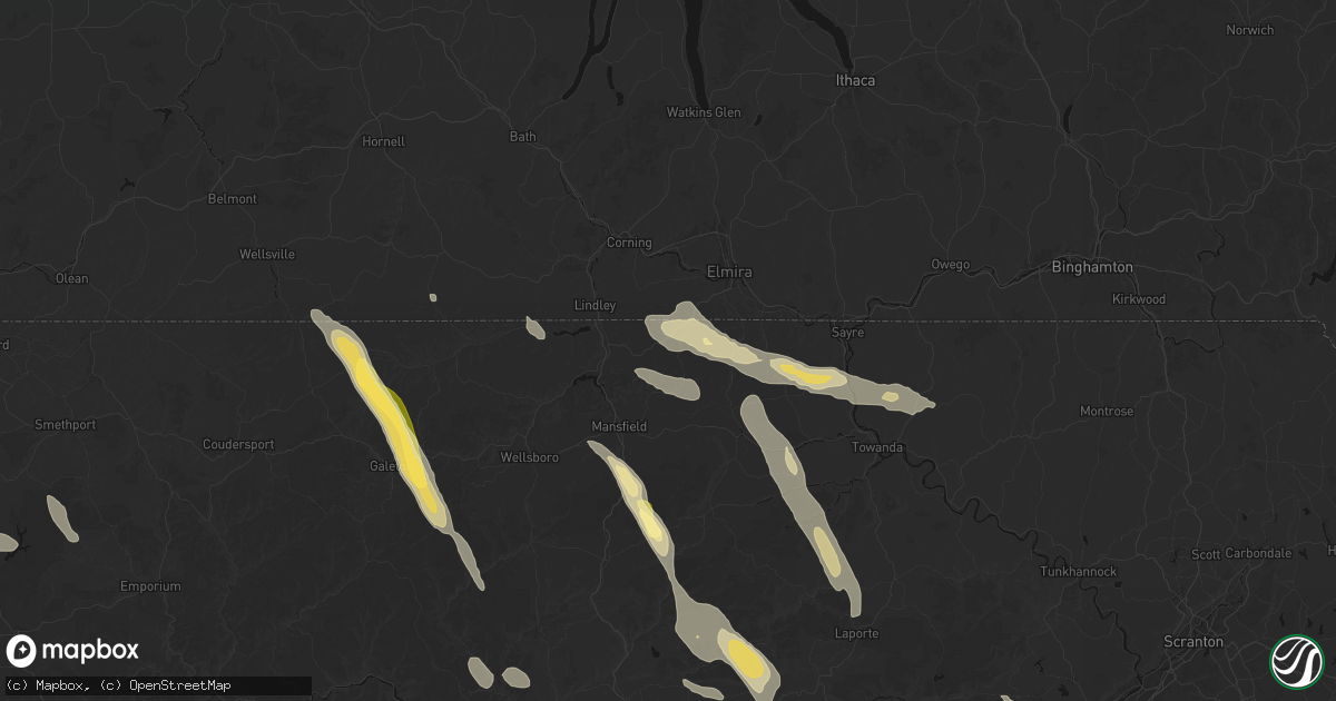 Hail map in Millerton, PA on September 1, 2026