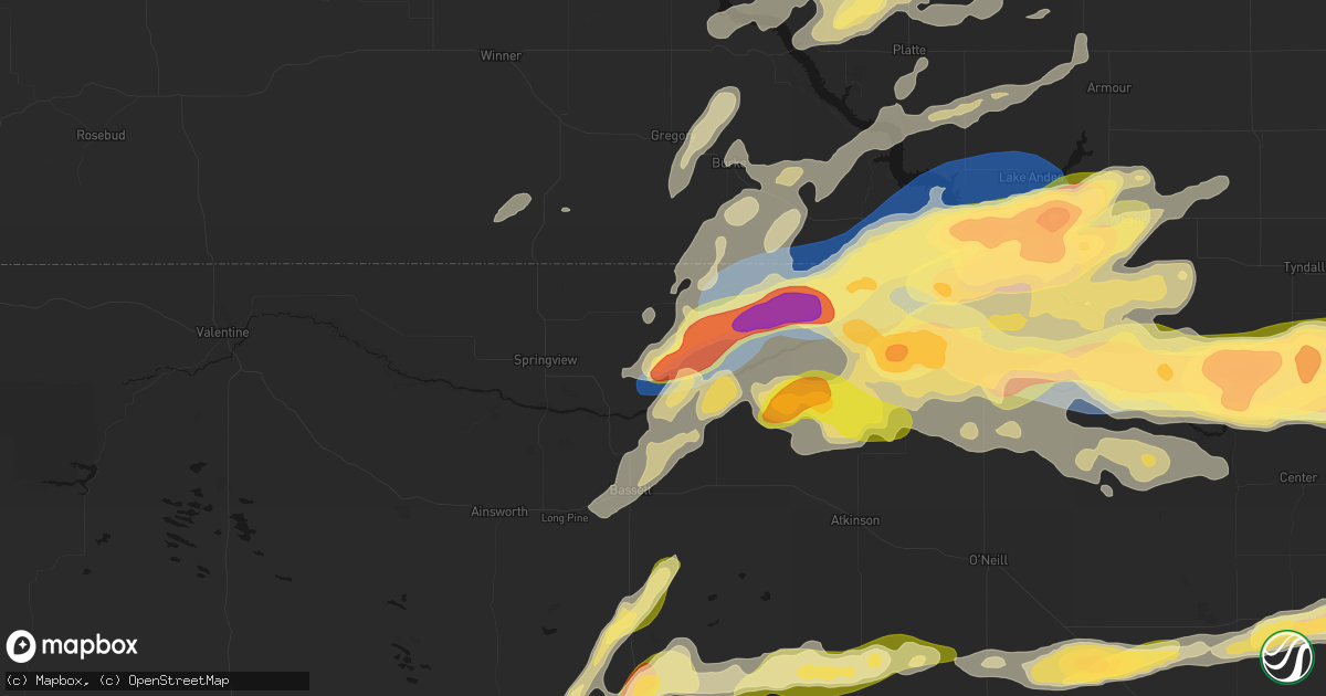 Hail map in Mills, NE on September 1, 2026