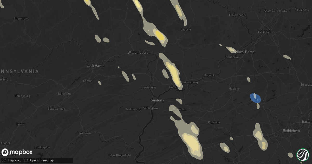 Hail map in Milton, PA on September 1, 2026