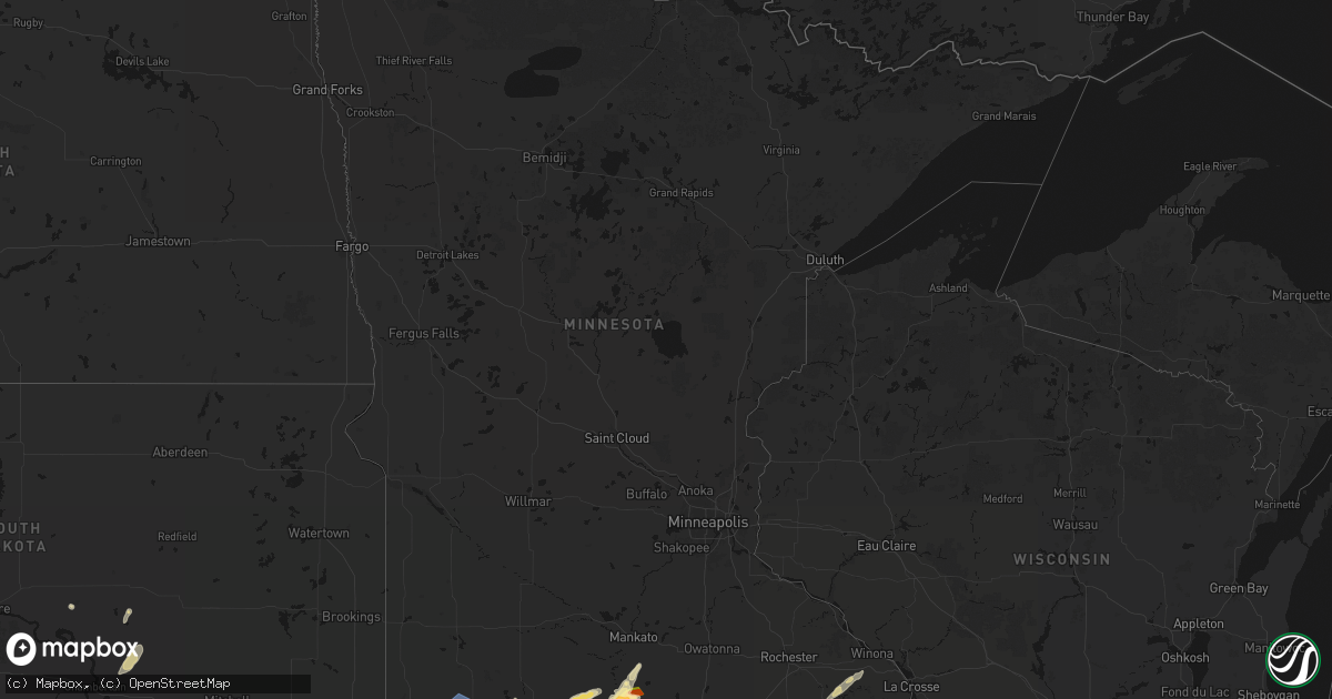 Hail map in Minnesota on September 1, 2026