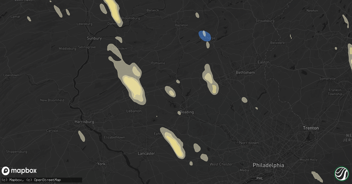 Hail map in Mohrsville, PA on September 1, 2026