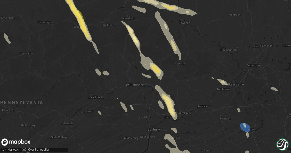 Hail map in Montoursville, PA on September 1, 2026