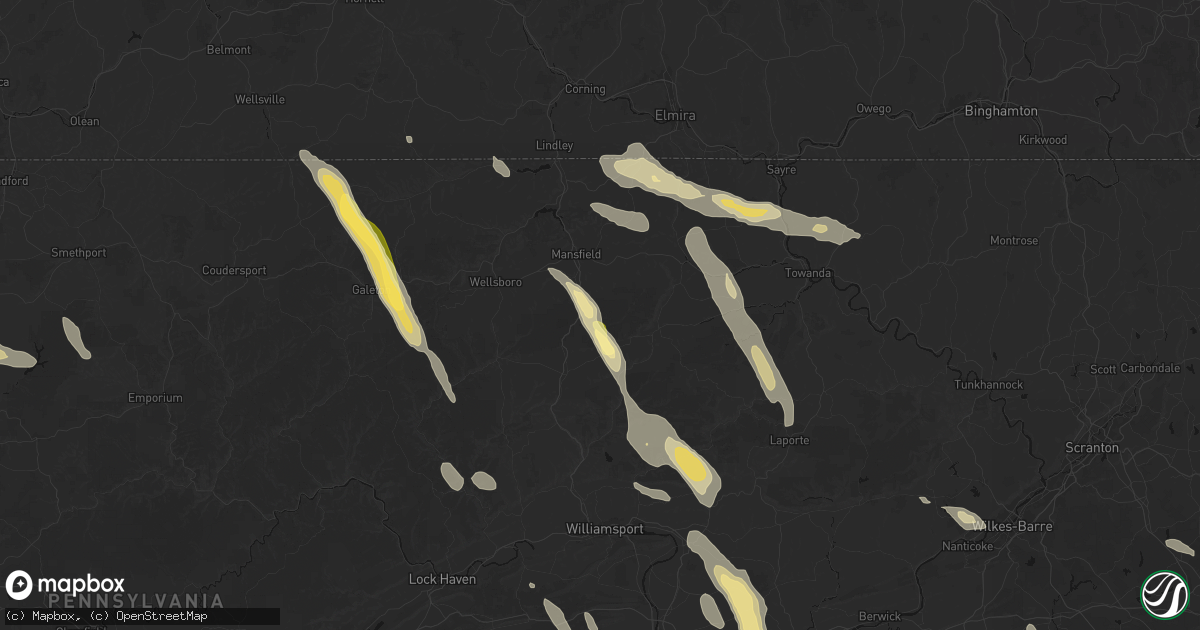 Hail map in Morris Run, PA on September 1, 2026