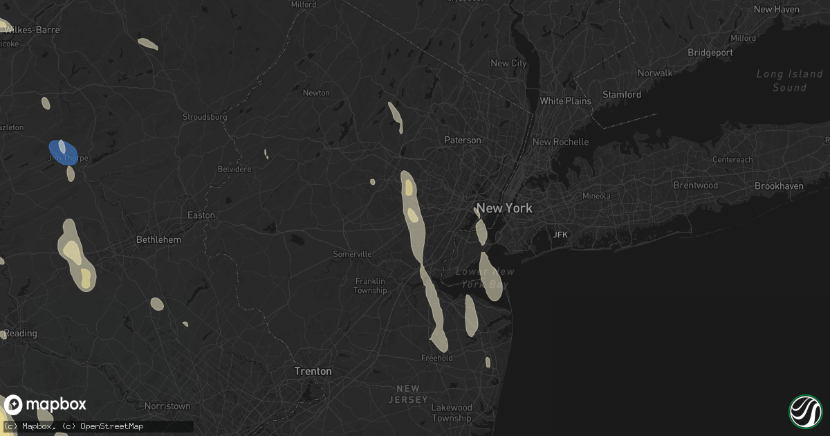 Hail map in Mountainside, NJ on September 1, 2026