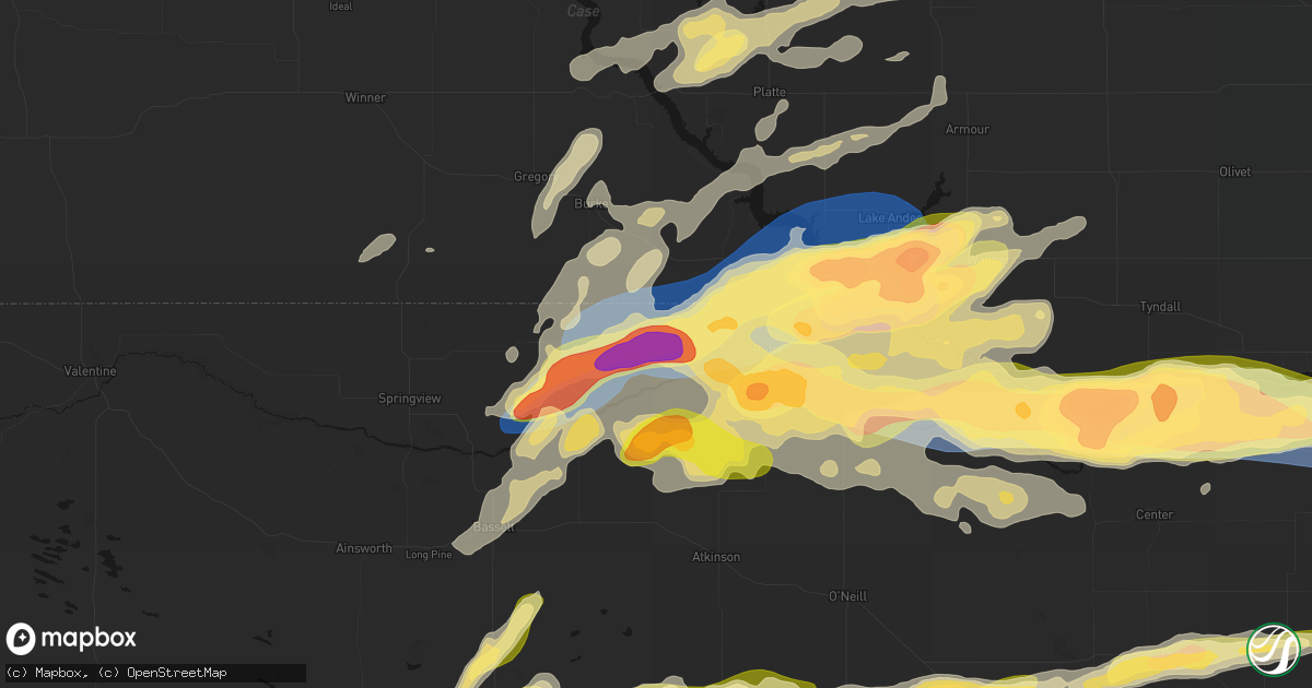 Hail map in Naper, NE on September 1, 2026