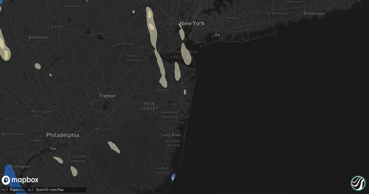Hail map in Neptune, NJ on September 1, 2026